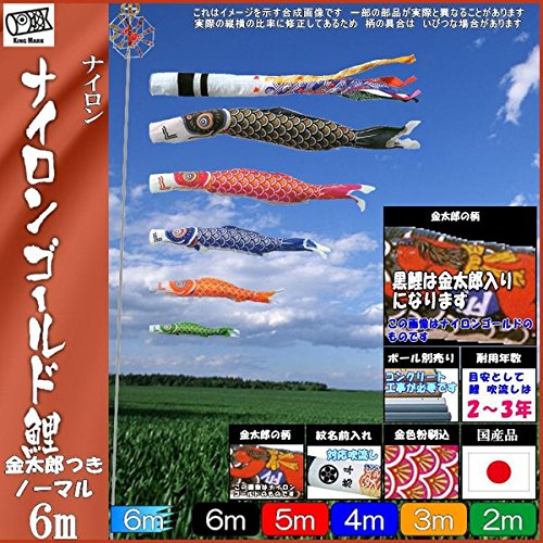 Amazon | キング印鯉のぼり 鯉のぼり 庭用 ナイロンゴールド鯉（千鳥